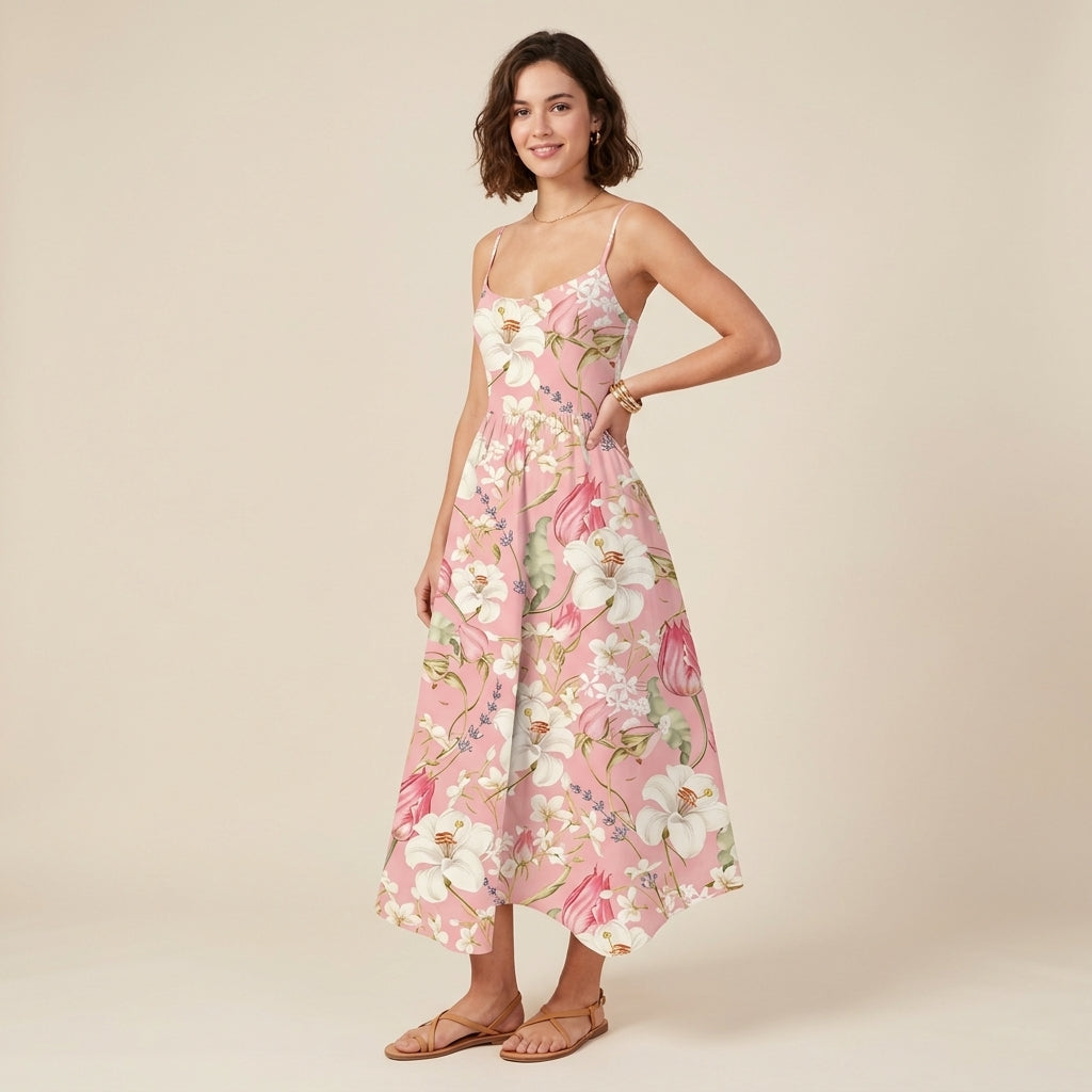 Robe midi élégante à manches courtes