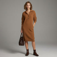 Robe-pull Brielle à col boutonné