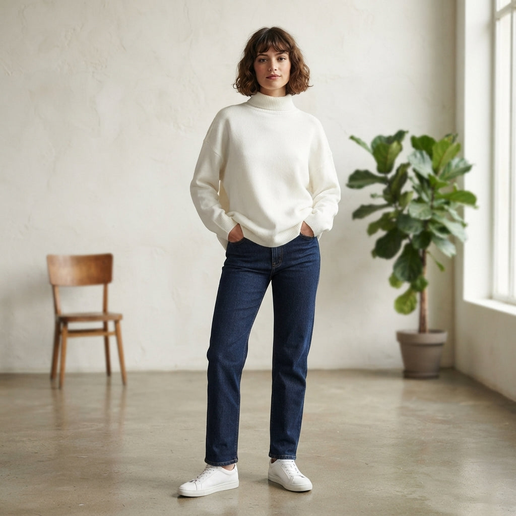 Robe-pull à col roulé oversize