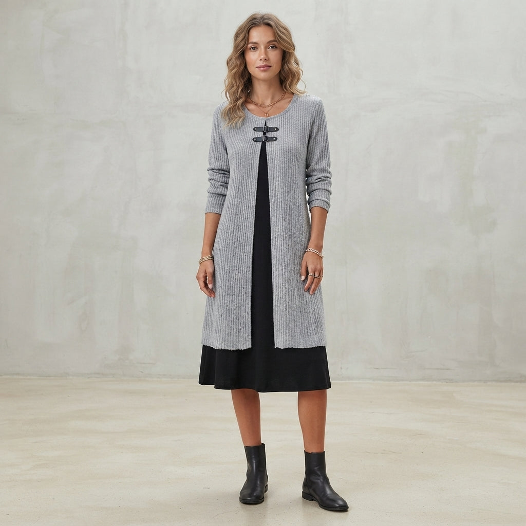 Robe midi trapèze en coton