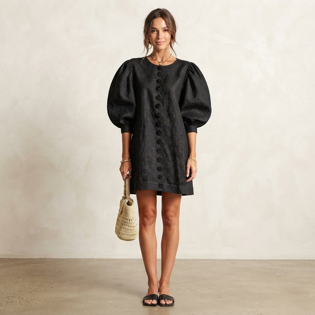 Robe Moreau Lyon à poignets roses