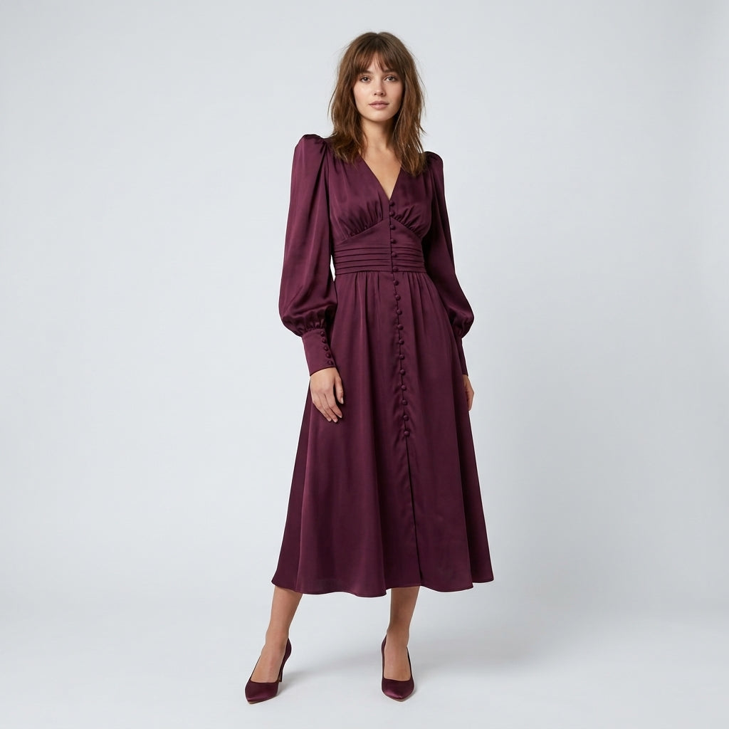 Robe midi en satin Juliette