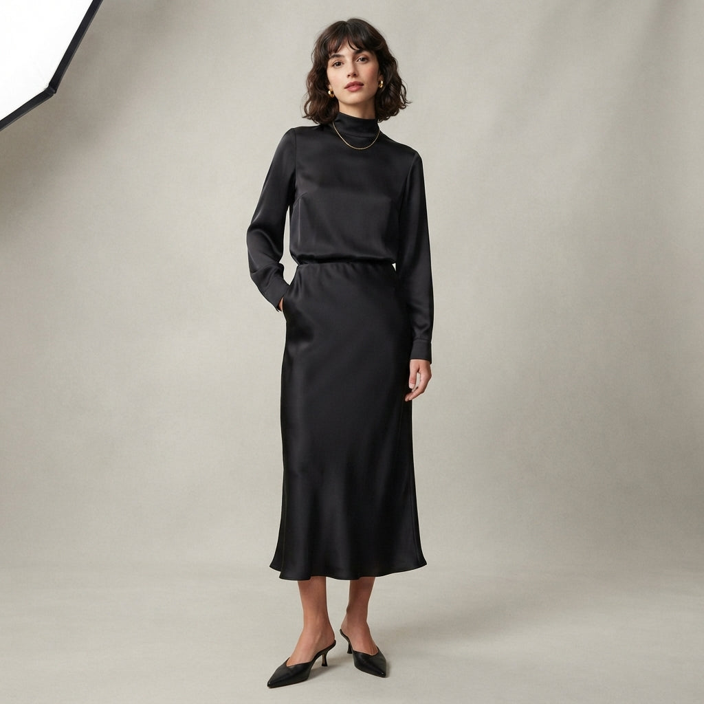 Robe de cérémonie Olivia à col roulé
