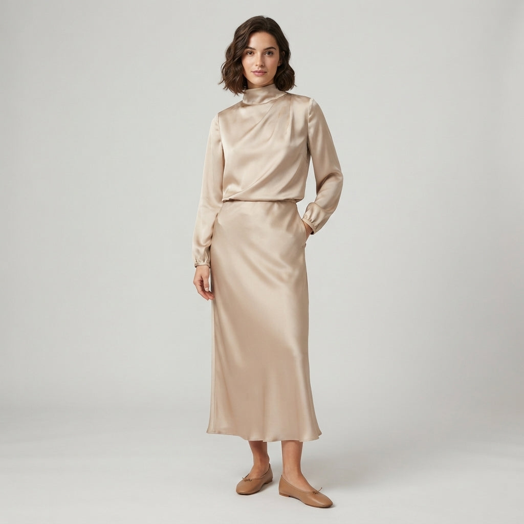 Robe de cérémonie Olivia à col roulé