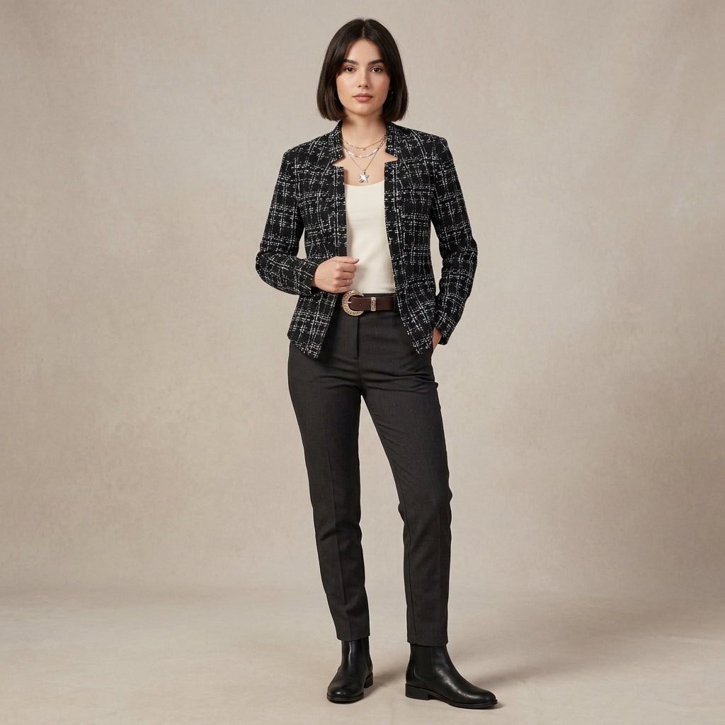 Blazer en maille à motif à carreaux Montarello