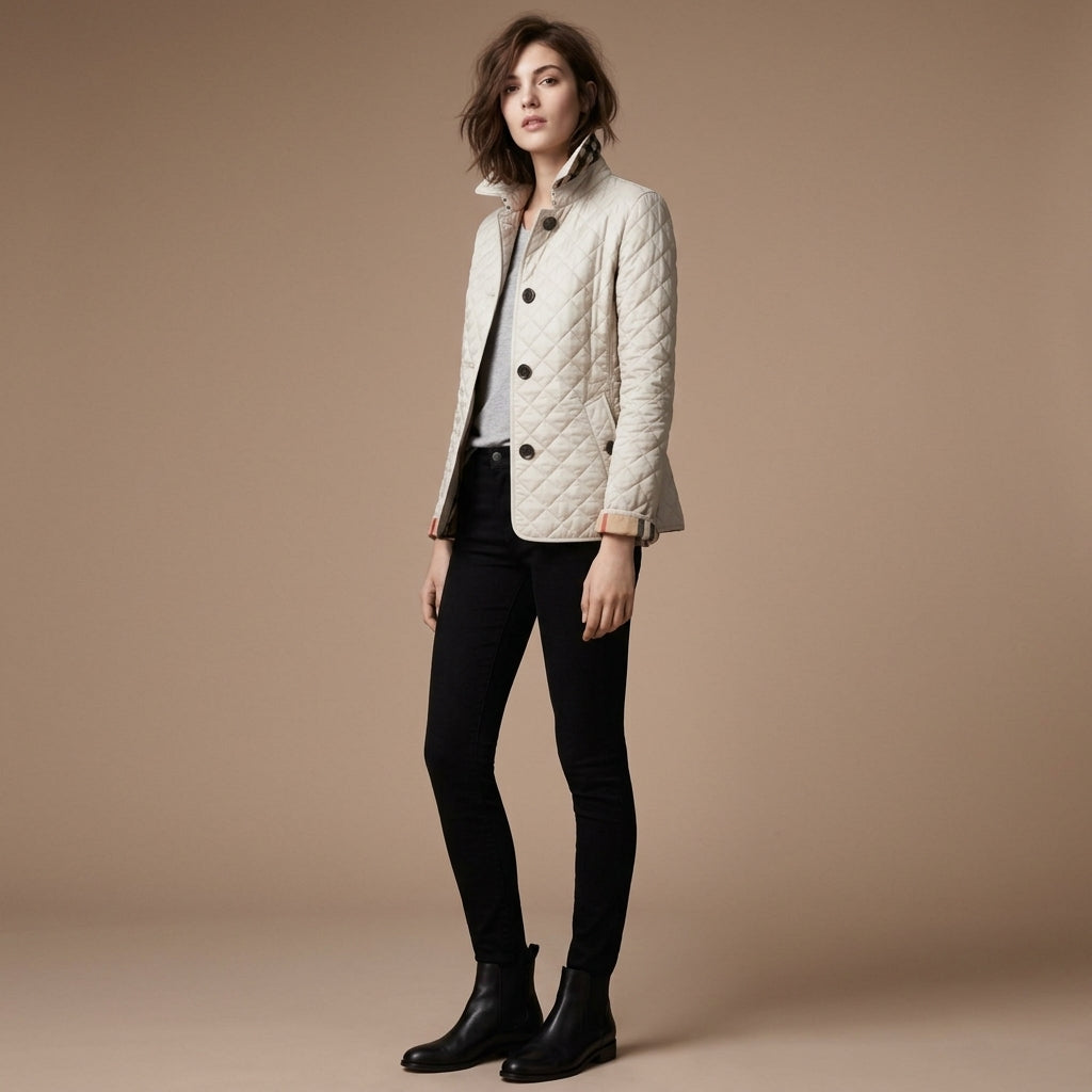 Veste élégante à revers rembourrés