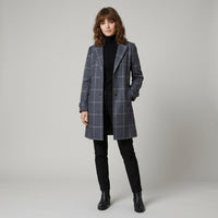 Manteau d'hiver en laine à carreaux