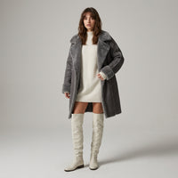 Manteau d'hiver long en fausse fourrure