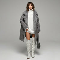 Manteau d'hiver long en fausse fourrure