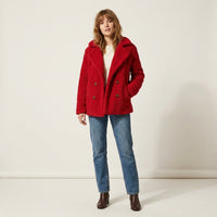Veste courte en fausse fourrure effet mouton