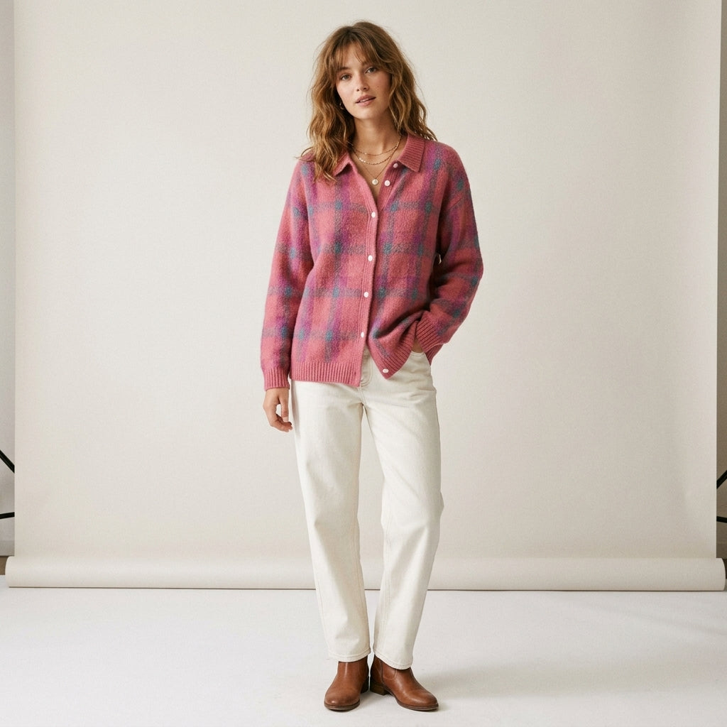 Gilet en maille à motif damier Taylor