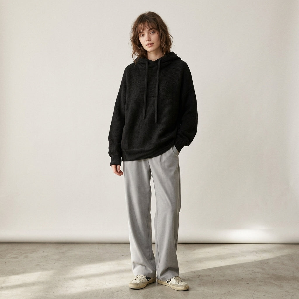 Pull en maille à col roulé oversize
