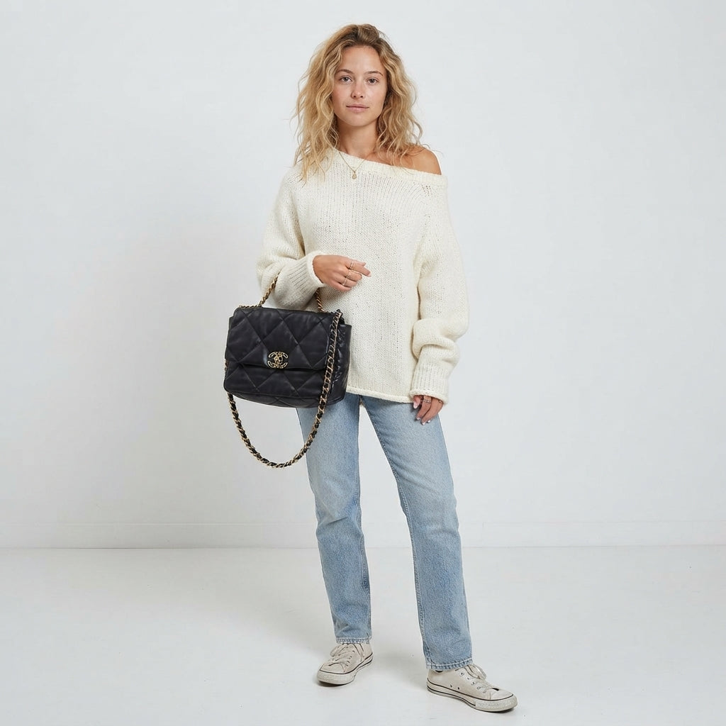 Pull en maille Élowyne à épaules dénudées