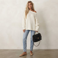 Pull en maille Élowyne à épaules dénudées