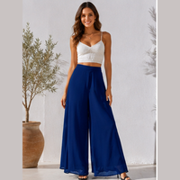 Pantalon taille haute à jambes larges