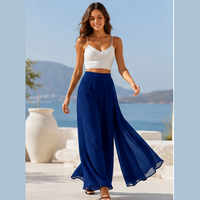 Pantalon taille haute à jambes larges