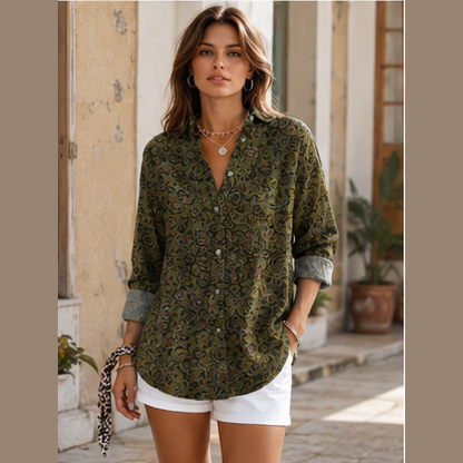 Light floral summer blouse