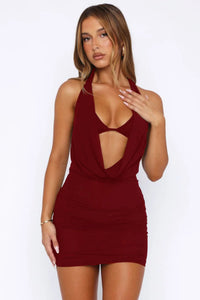 Robe mini dos nu à col bénitier