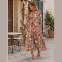 Robe midi bohème à fleurs