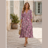 Robe midi bohème à fleurs