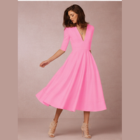 Robe midi évasée trapèze