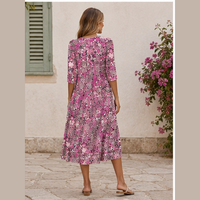 Robe midi bohème à fleurs