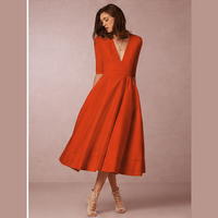 Robe midi évasée trapèze