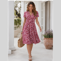 Robe midi empire boutonnée sur le devant