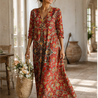 Robe décontractée rétro à poches