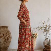 Robe décontractée rétro à poches