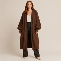 Gilet long oversize ouvert sur le devant