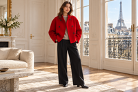 Veste oversize à col montant et boutonnée