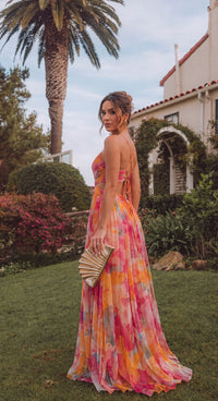 Robe longue bustier Floréa à imprimé floral