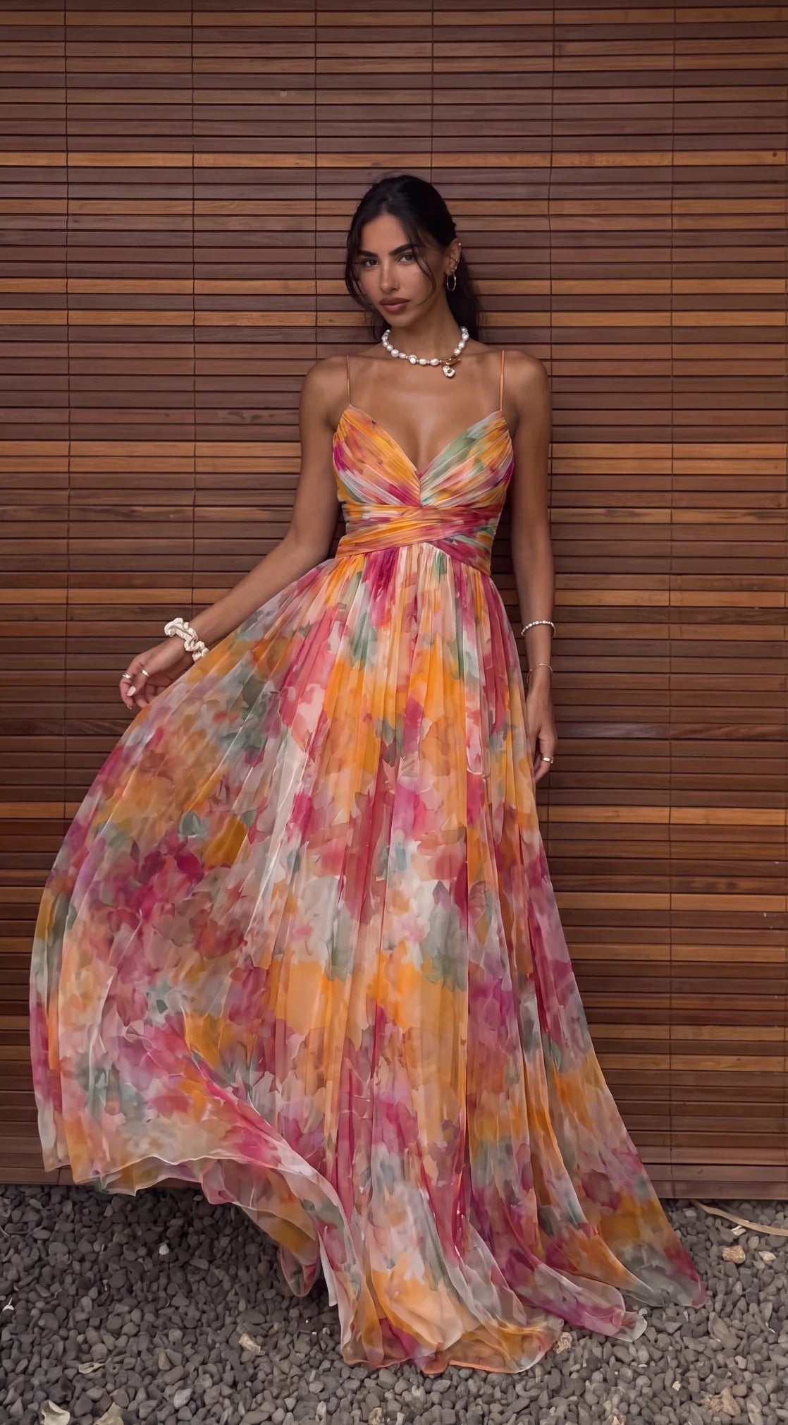 Robe longue bustier Floréa à imprimé floral