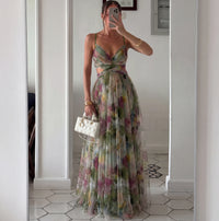 Robe longue bustier Floréa à imprimé floral