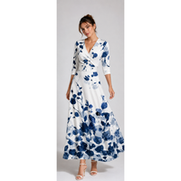 Robe longue portefeuille imprimée