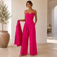 Draped wide-leg jumpsuit