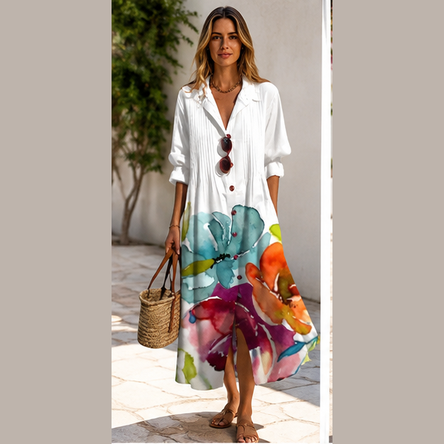 Robe chemise fluide bohème