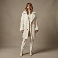 Manteau d'hiver long en fausse fourrure