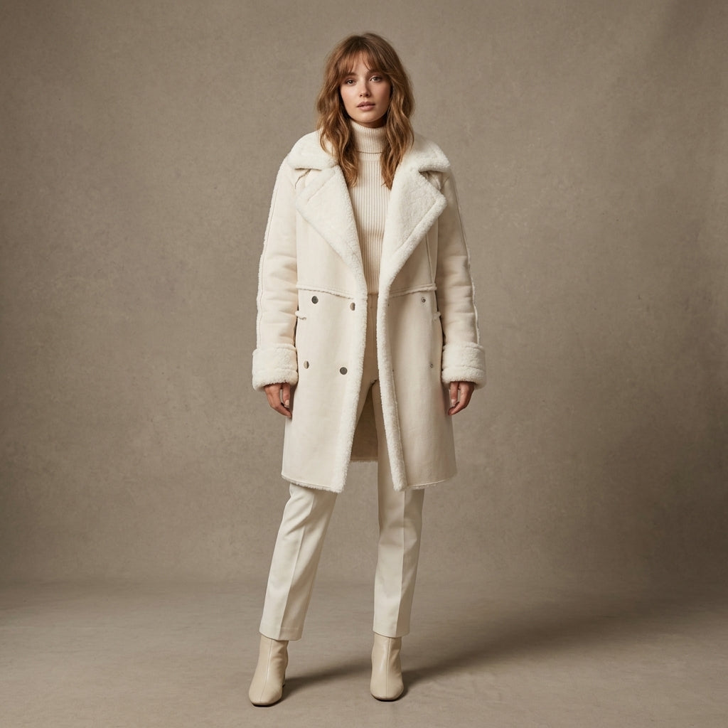 Manteau d'hiver long en fausse fourrure
