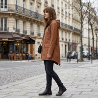 Parka d'hiver longue doublée en polaire