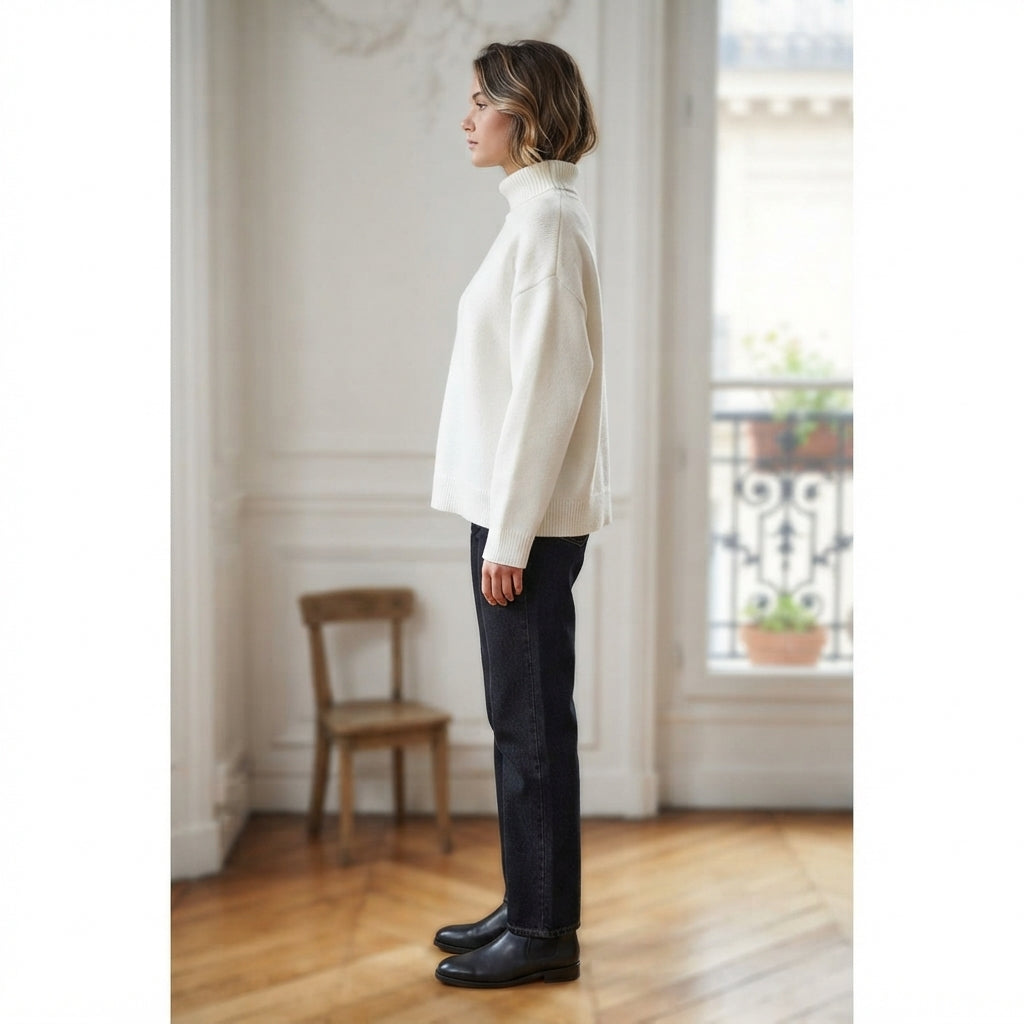 Robe-pull à col roulé oversize