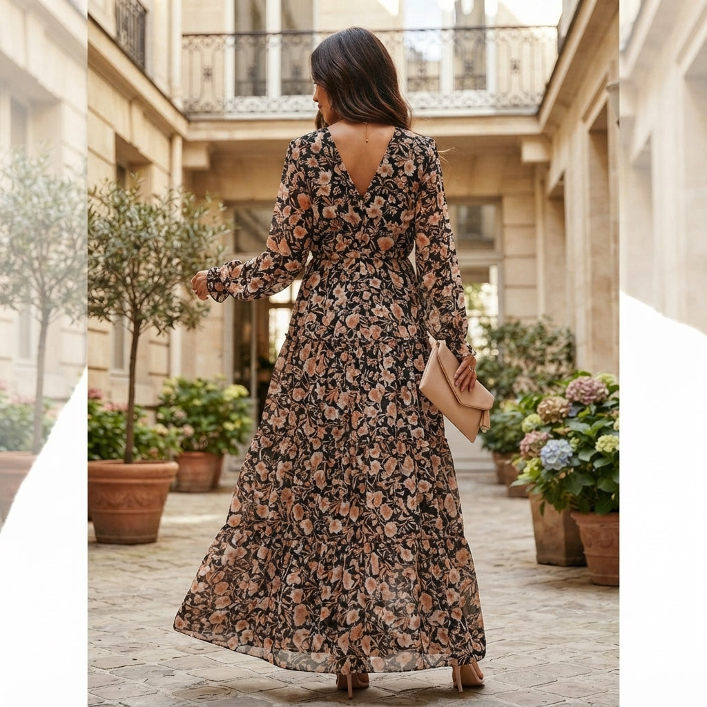 Robe midi d'été Joan à col V