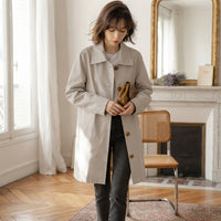 Trench-coat mi-long à boutons