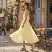 Jupe longue fluide à taille élastique