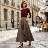 Jupe longue évasée Primrose avec ceinture