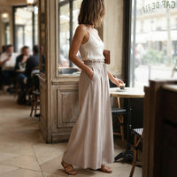 Pantalon Linéa en coton et lin