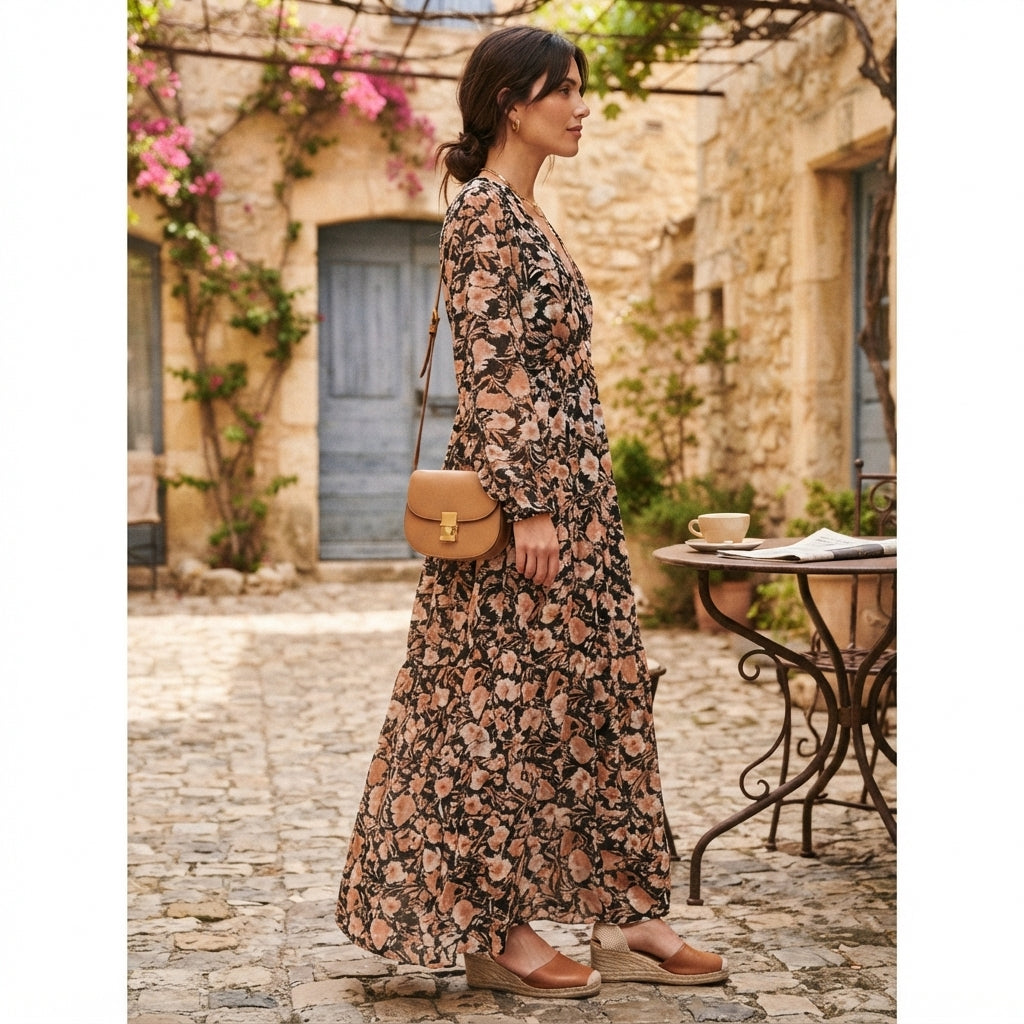 Robe midi d'été Joan à col V