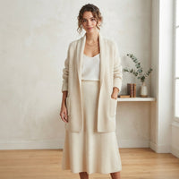 Gilet long oversize ouvert sur le devant