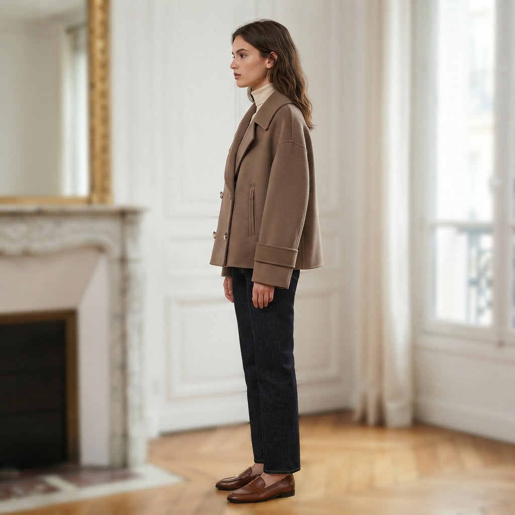 Manteau court croisé Olivia